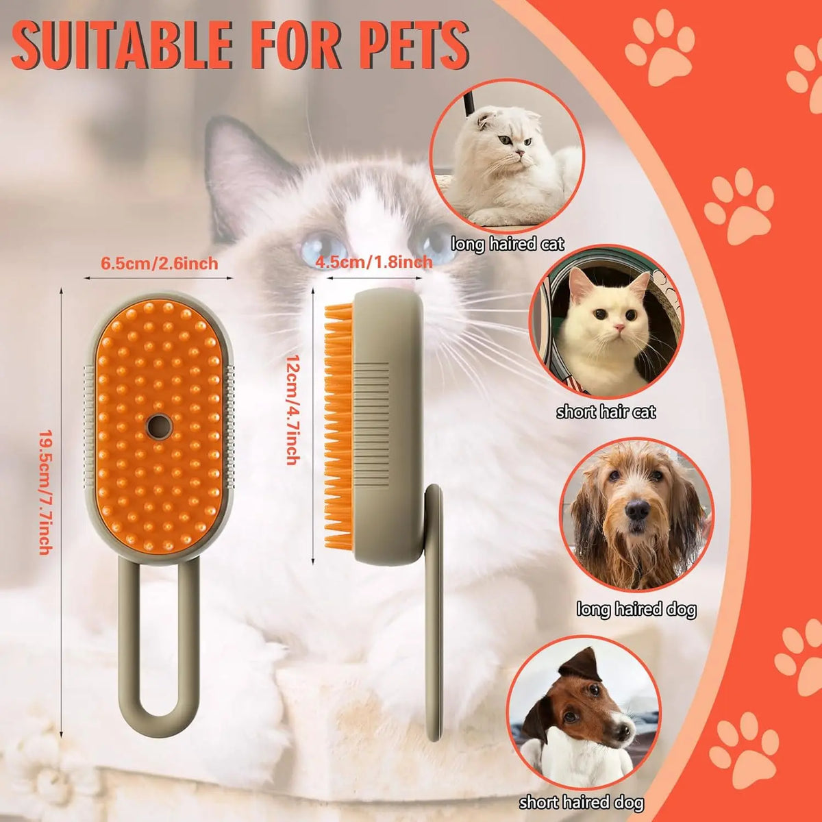 3-in-1 Steam Grooming Brush
